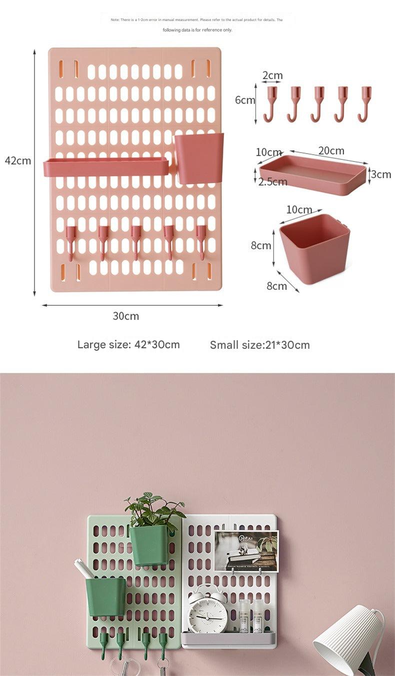 Versatile wall storage in bedroom setting