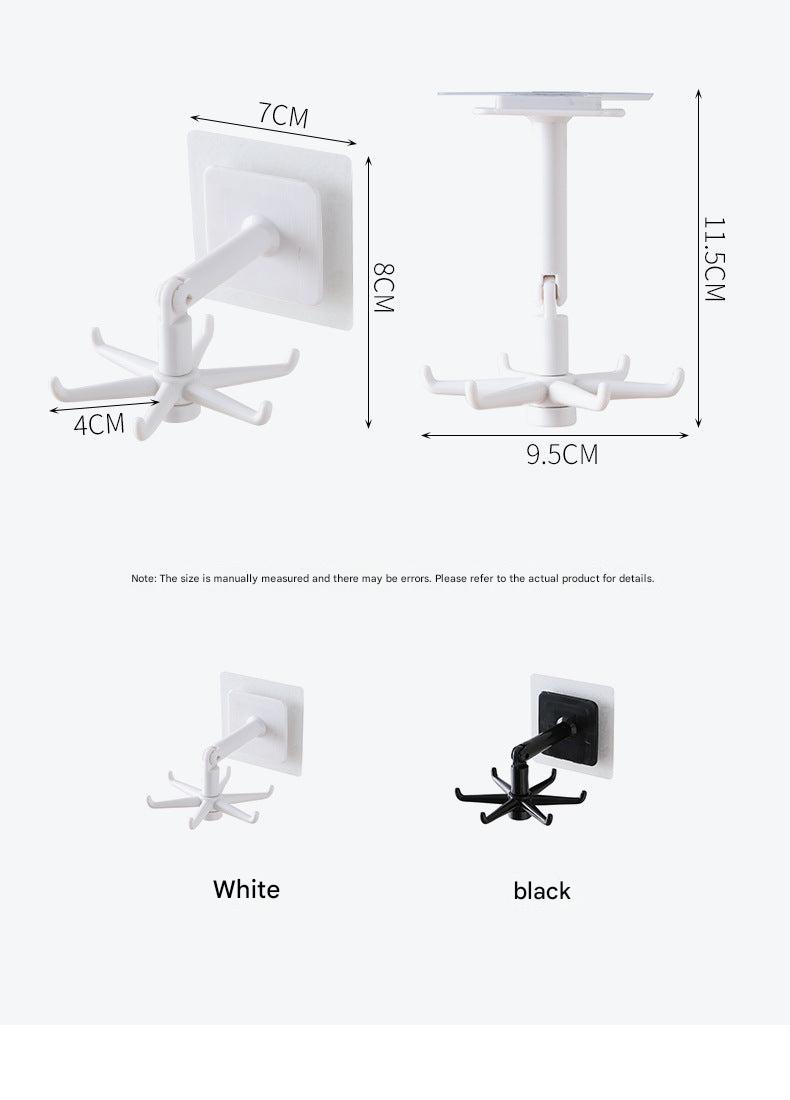 adhesive rotating hooks in kitchen