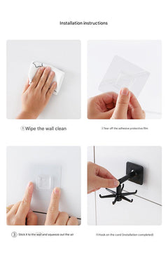 black adhesive hook holding utensils