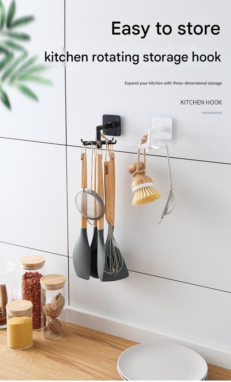 bathroom accessories hanging on hooks