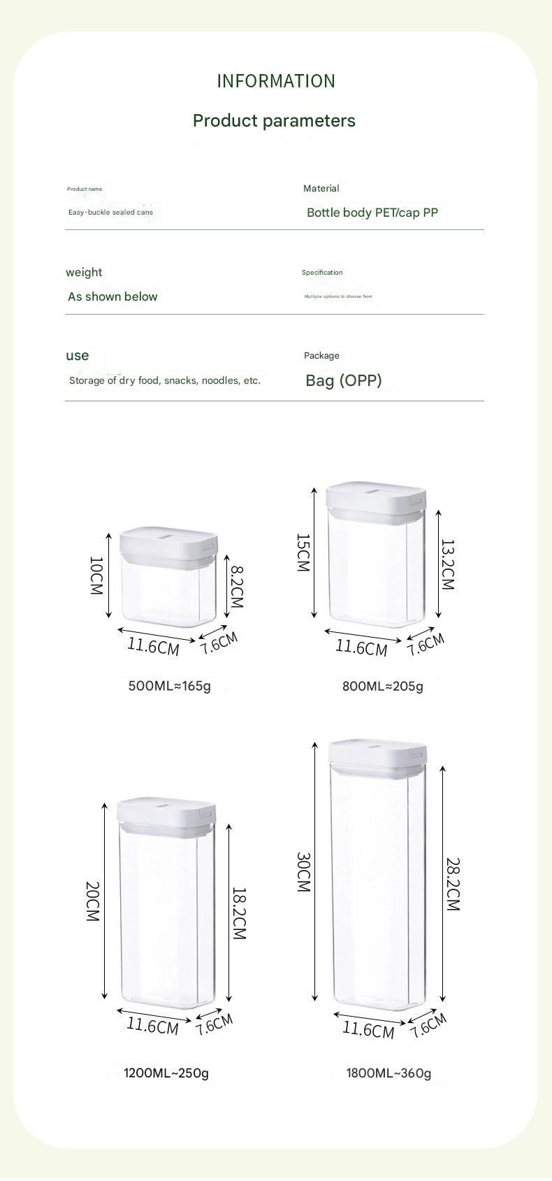 large transparent food storage container