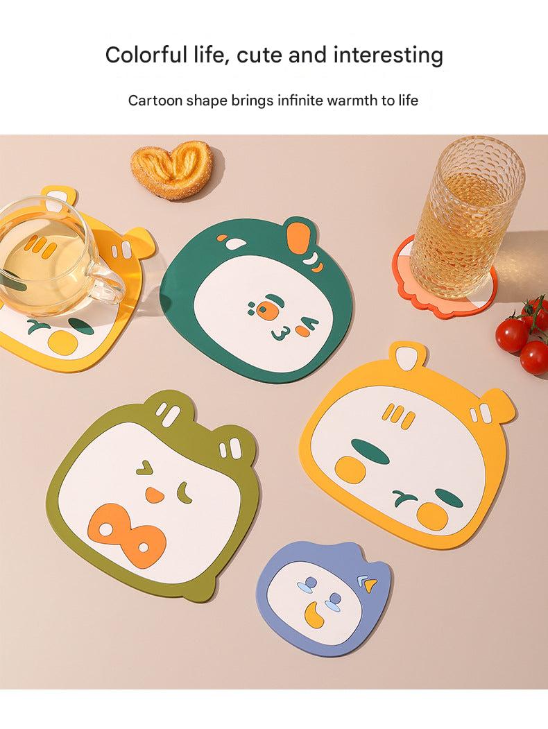 Colourful cartoon table mat in light green design