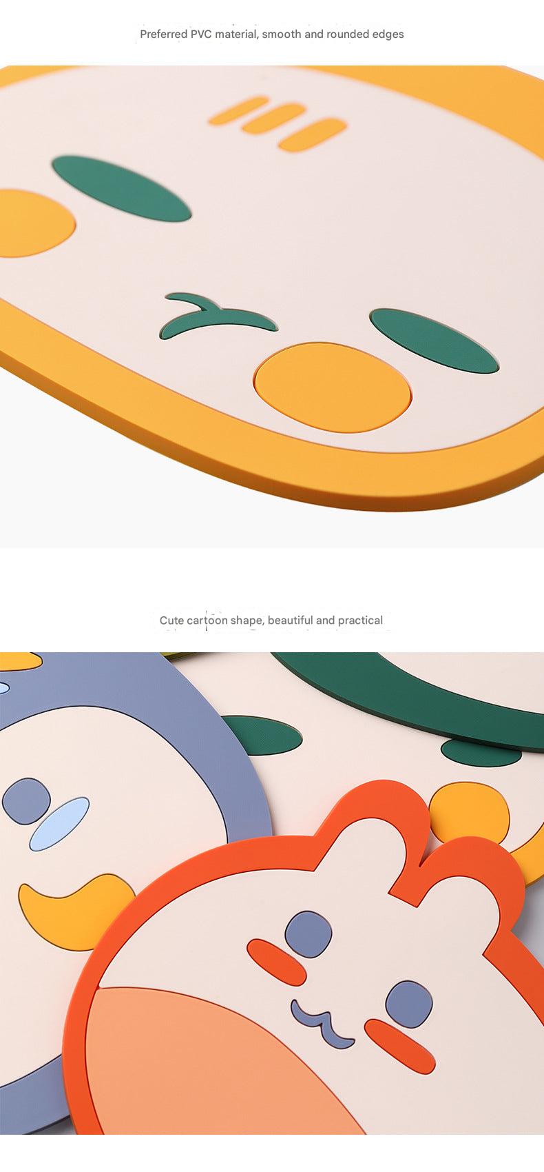 Colourful cartoon table mat in orange design