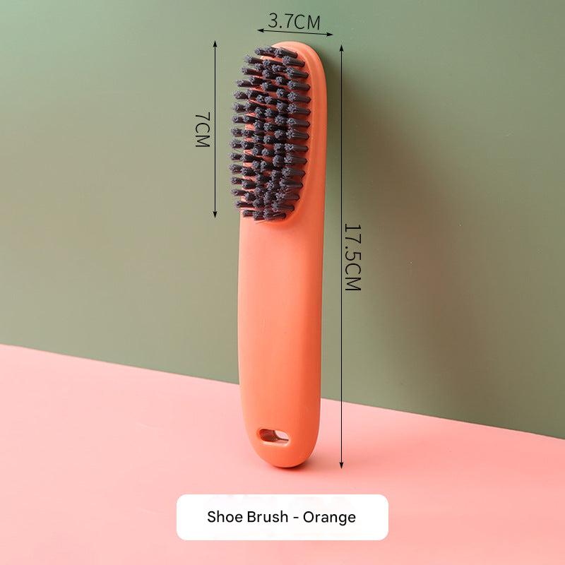 Multifunctional shoe cleaning brush with soft bristles front view