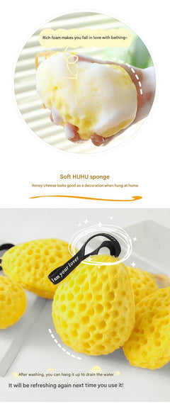 close-up of soft bath sponge ball image 2
