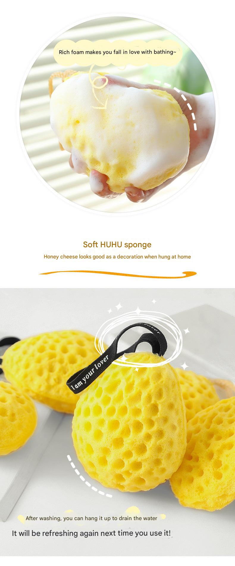 close-up of soft bath sponge ball image 2
