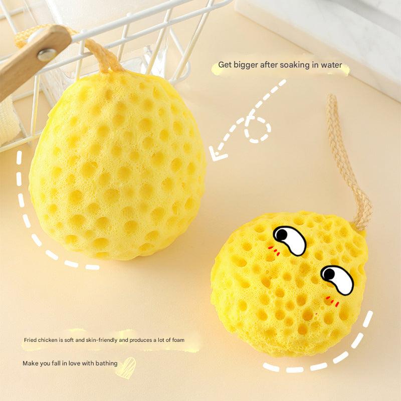 close-up of soft bath sponge ball image 2