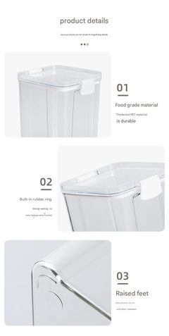 Transparent food storage container for grains 1