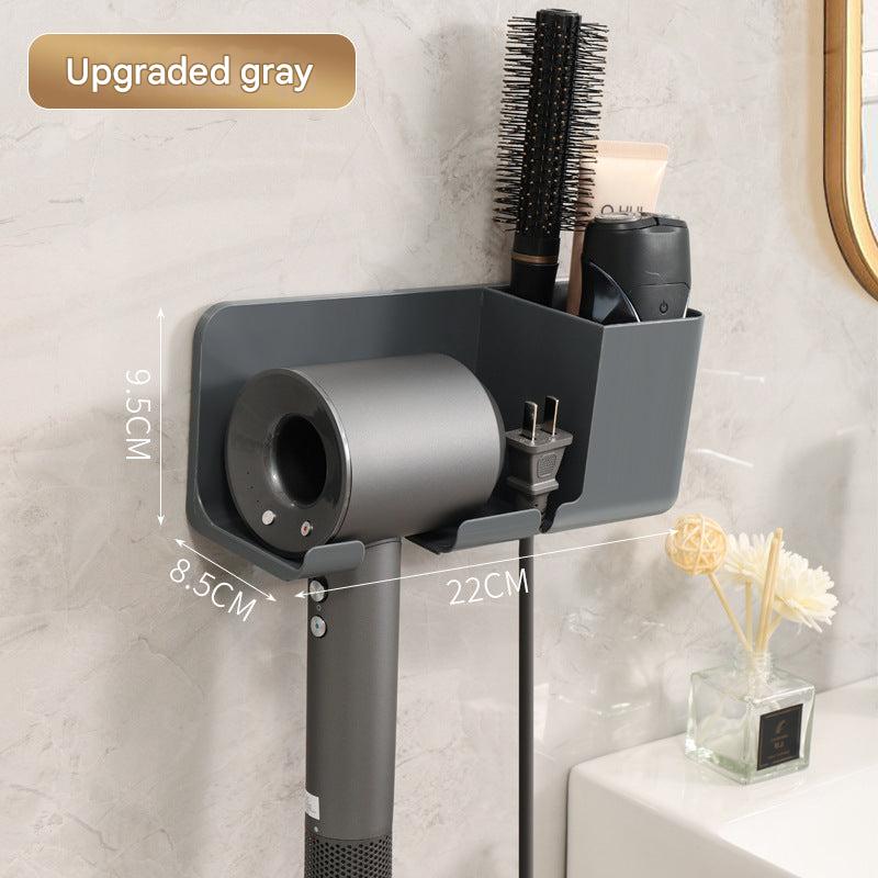 Image of wall-mounted hair dryer holder in bathroom