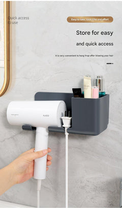 Minimalist design hair dryer holder on wall