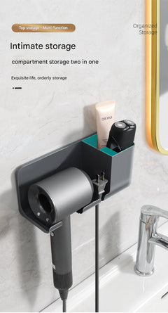 User-friendly hair dryer holder in modern bathroom