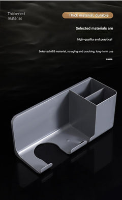 Image of wall-mounted hair dryer holder in bathroom