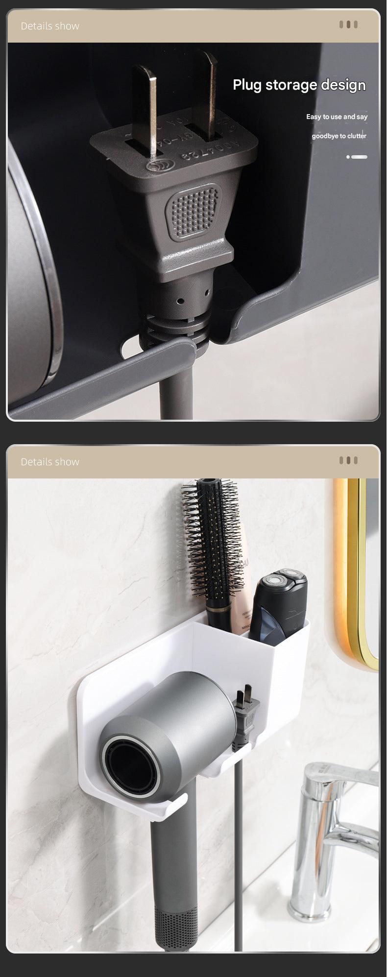 Close-up of hair dryer holder showing durability