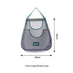 Stylish mesh storage bag in kitchen setting