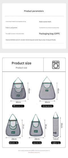 Breathable mesh storage bag for vegetables