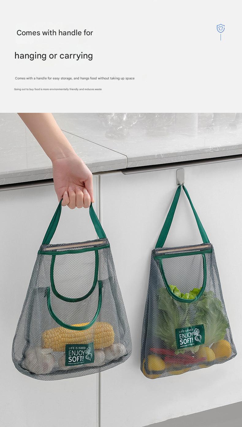 Wall-mounted hanging storage bag in modern kitchen