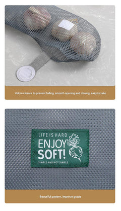 Organised kitchen with hanging mesh bags