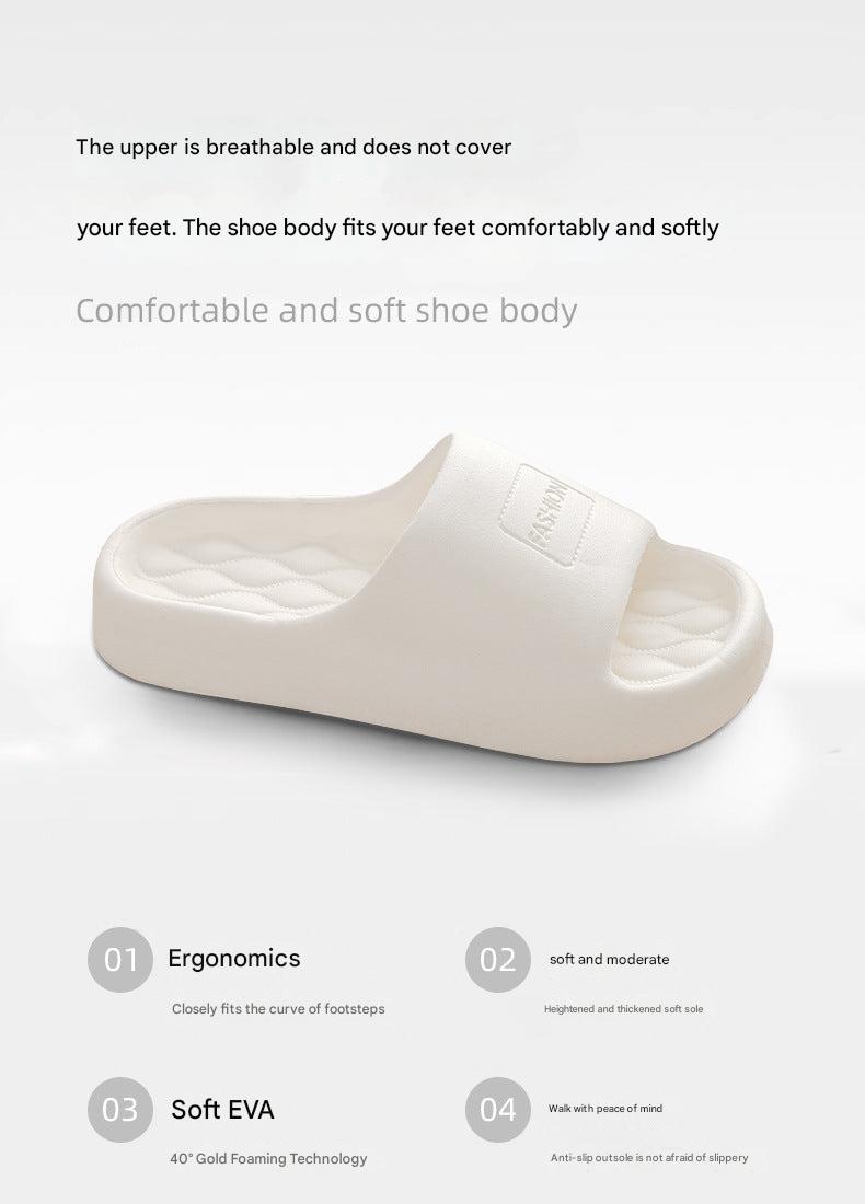 Pair of unisex anti-slip slippers on a floor