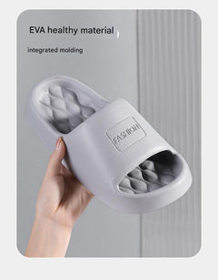 Stylish grey and pink house slippers arrangement
