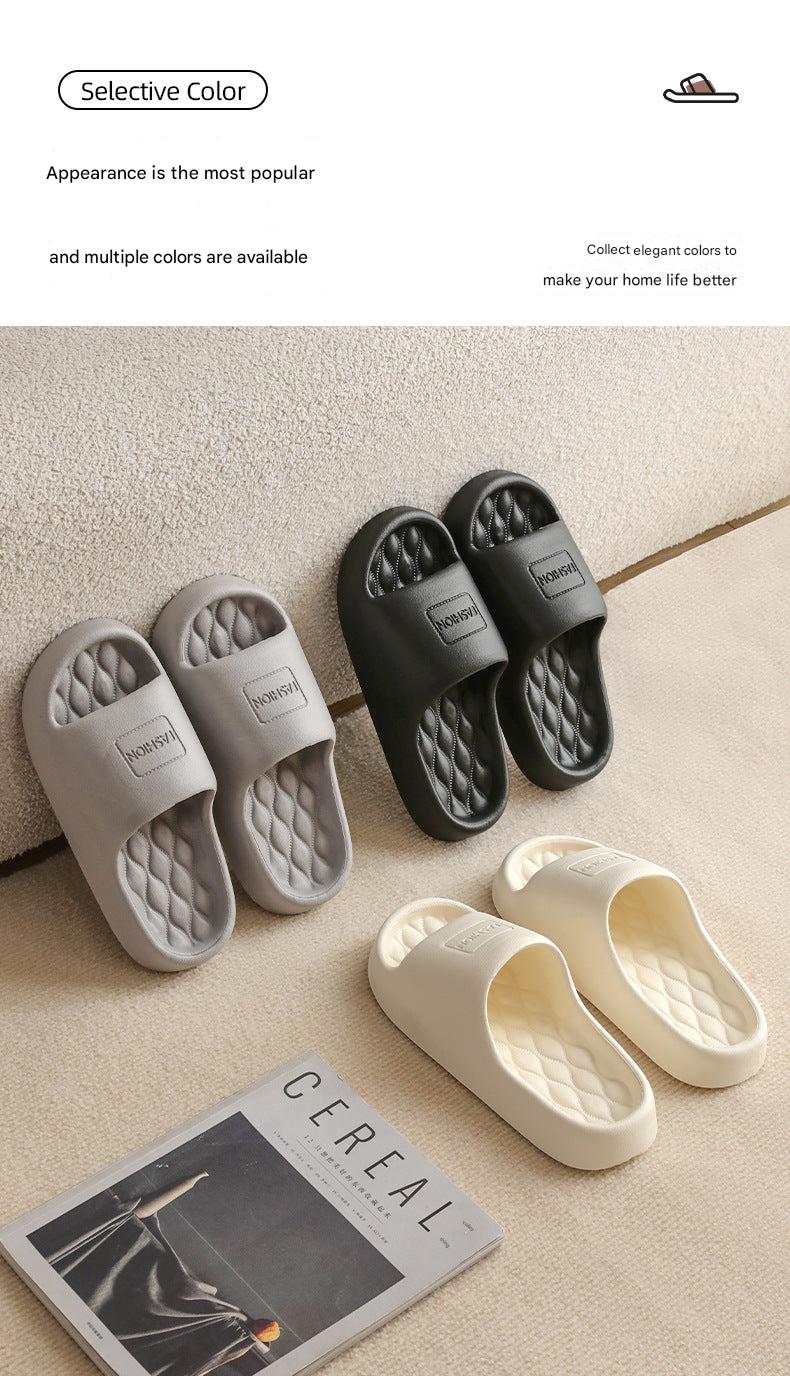 Stylish grey and pink house slippers arrangement