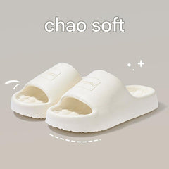 Close-up of thick sole house slippers for couples