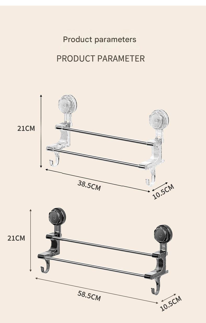 Dual-Pole Suction Towel Rack Image 2