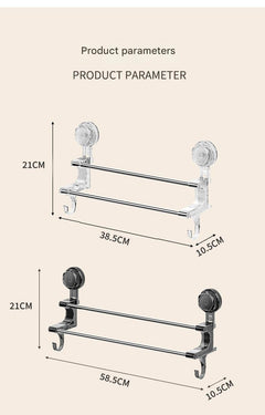 Dual-Pole Suction Towel Rack Image 2