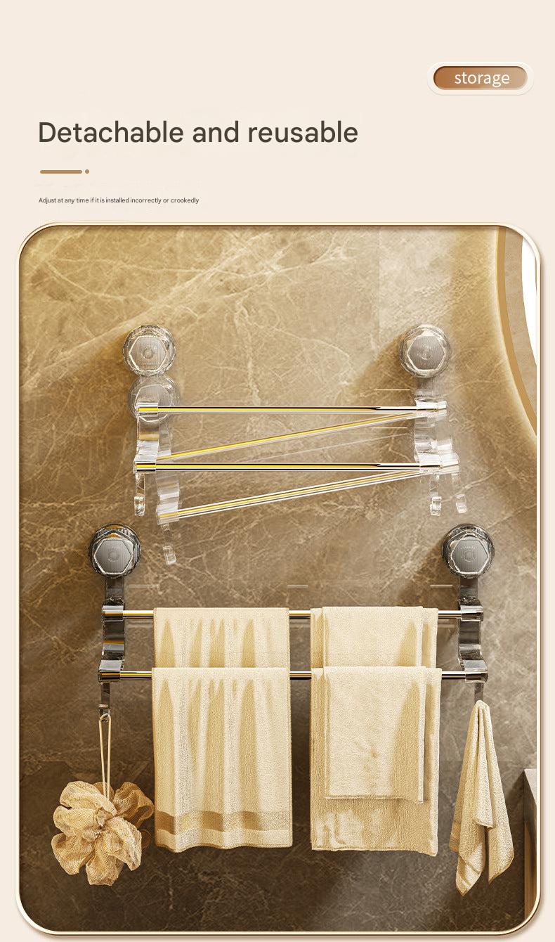 Dual-Pole Suction Towel Rack Image 5