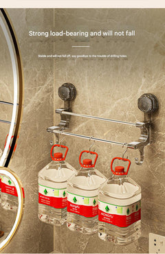 Dual-Pole Suction Towel Rack Image 6