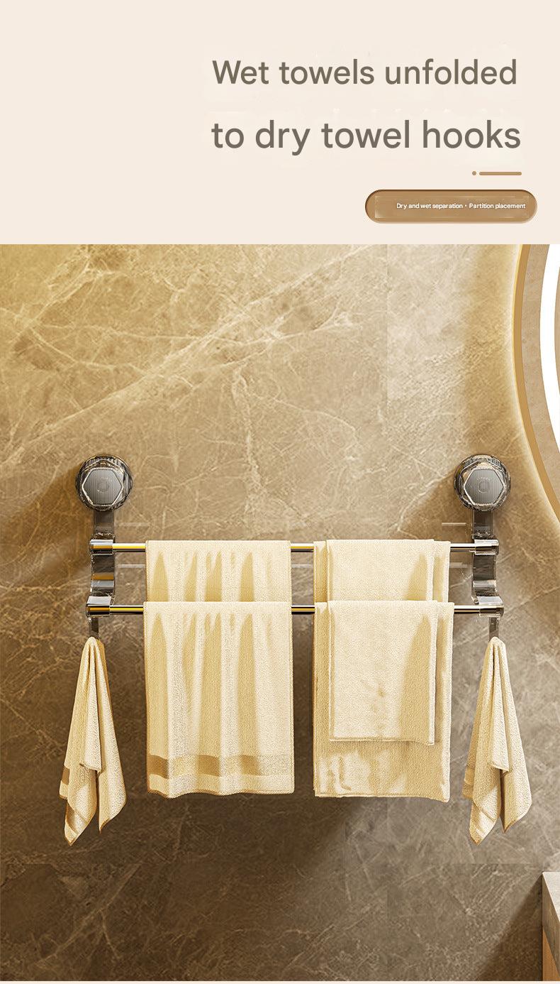 Dual-Pole Suction Towel Rack Image 7