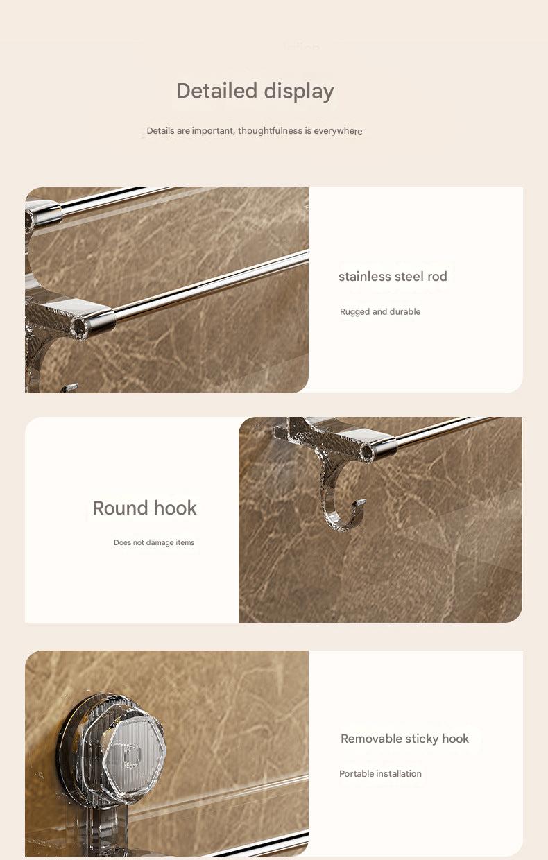 Dual-Pole Suction Towel Rack Image 9