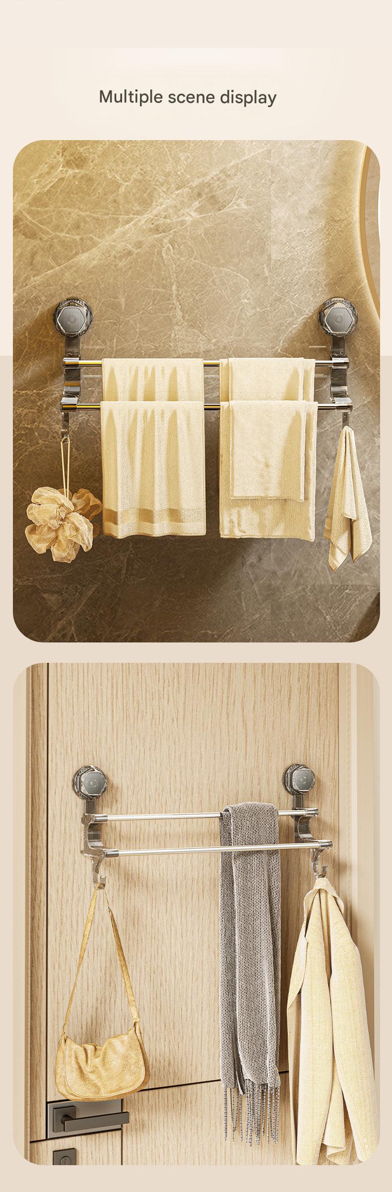 Dual-Pole Suction Towel Rack Image 10