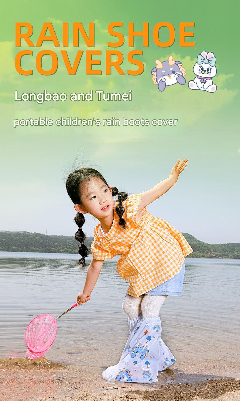 Thick PE plastic overshoes for kids