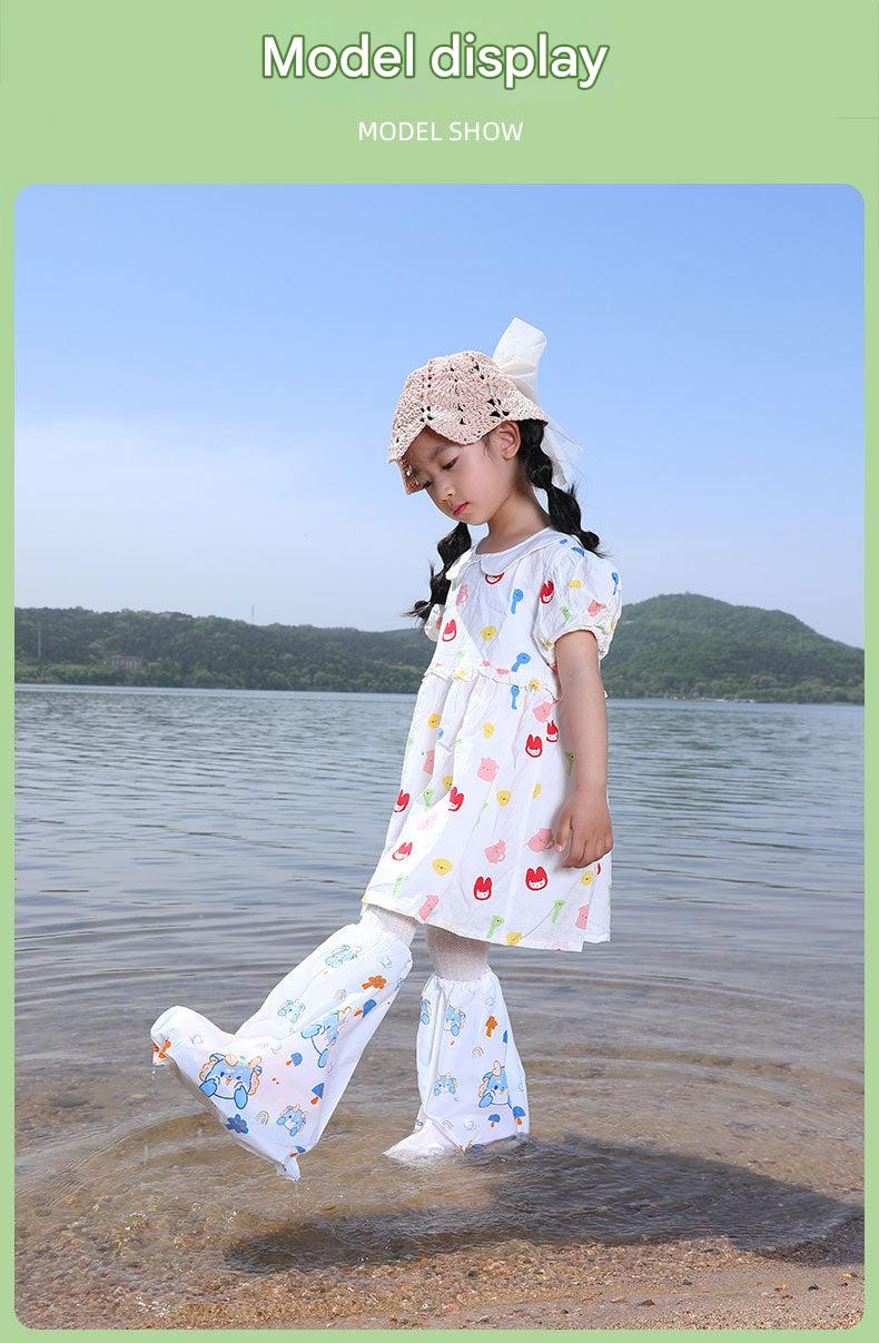 Thick PE plastic overshoes for kids