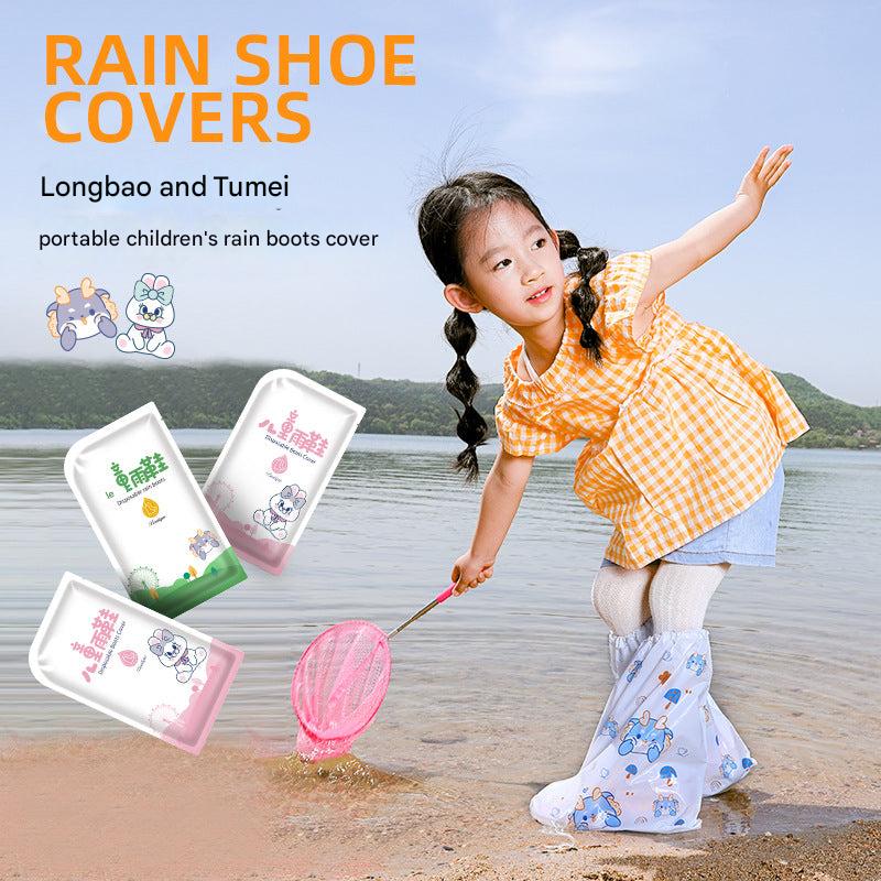 Durable disposable rain shoe covers for children
