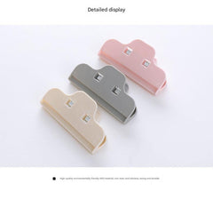 Compact food storage clips on countertop