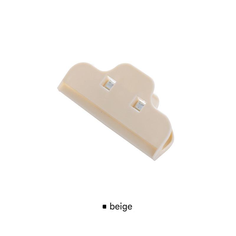 Compact food storage clips on countertop