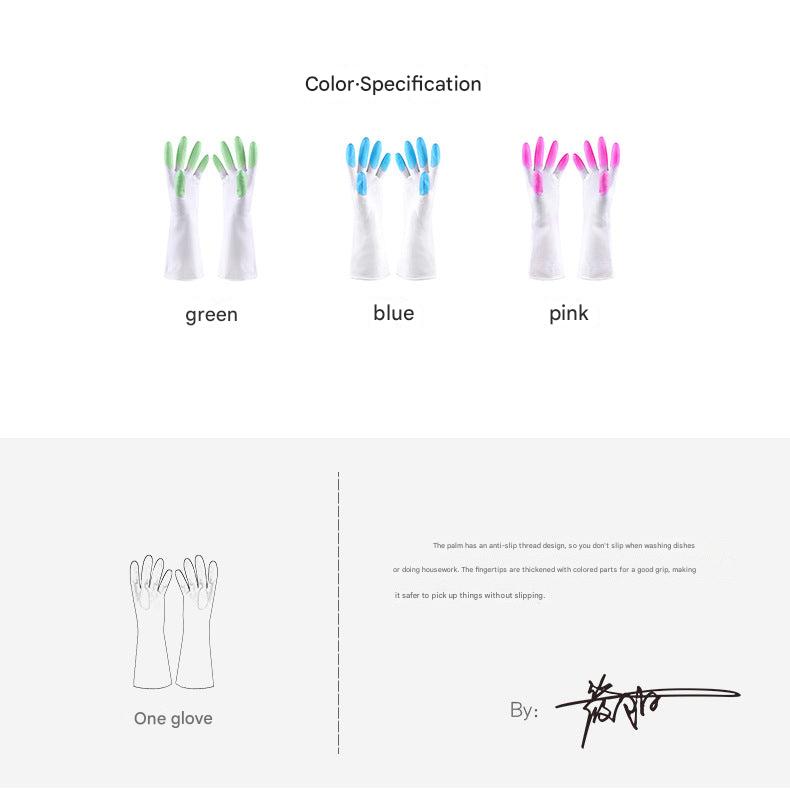 Image of green latex cleaning gloves