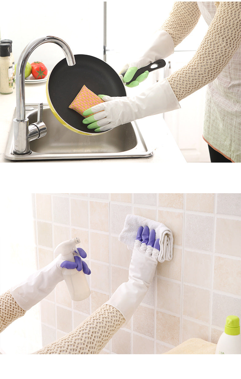 Image of colourful kitchen cleaning gloves