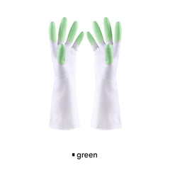 Close-up of flexible dishwashing gloves