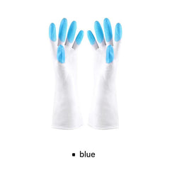 Image of reusable latex gloves in use