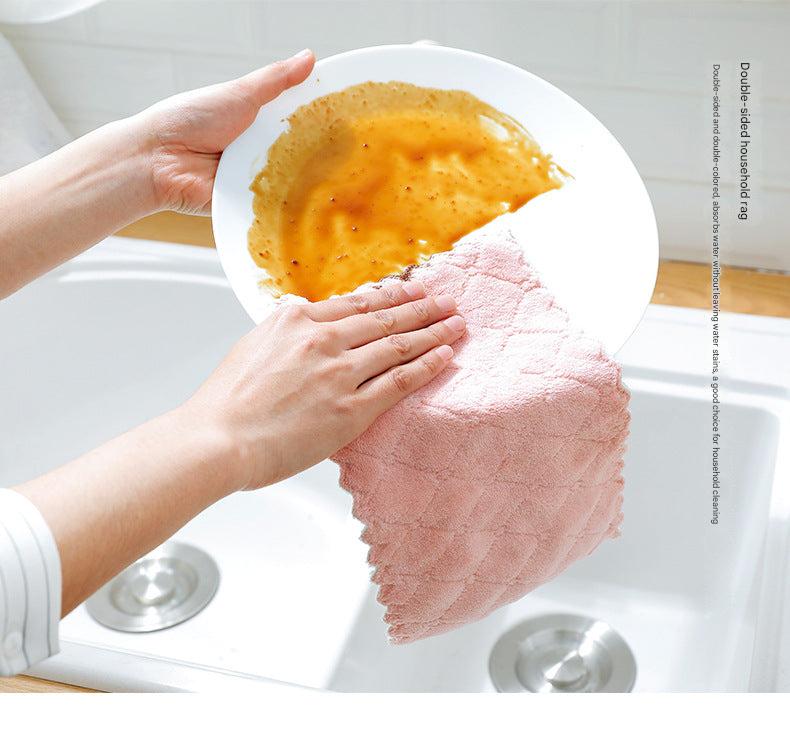 Close-up of stylish dish cloth design