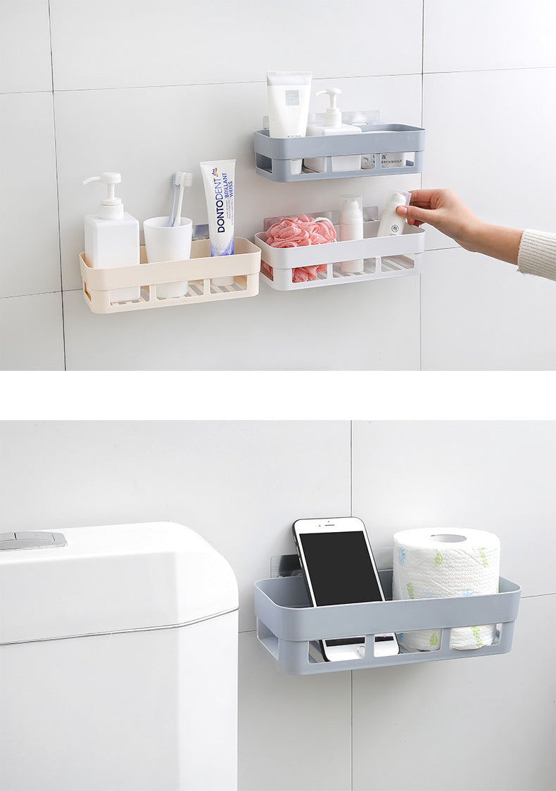 Wall-mounted bathroom organiser grey