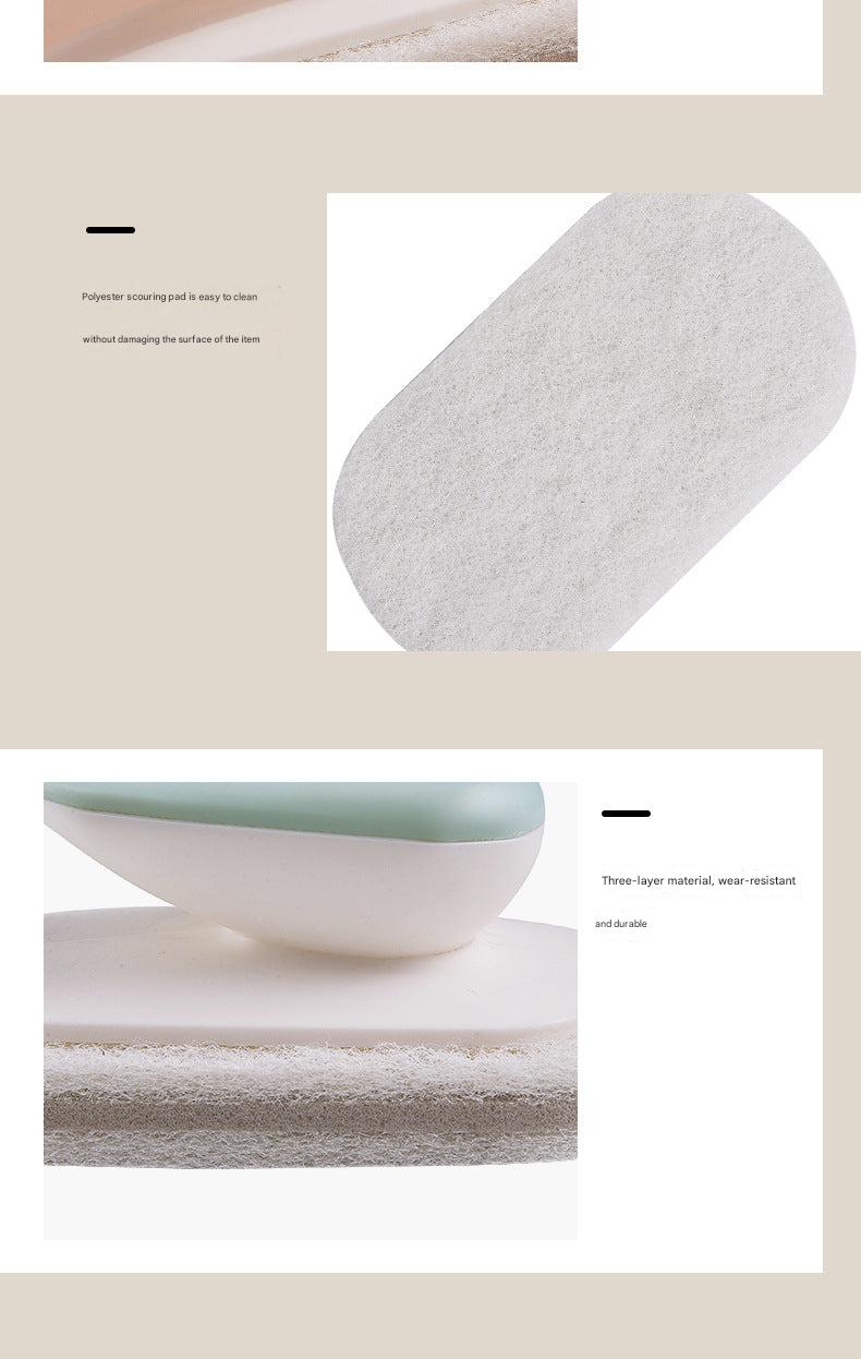 Scrub brush with sponge material for tough stains