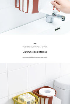 Multi-colour wall-mounted tissue holder set