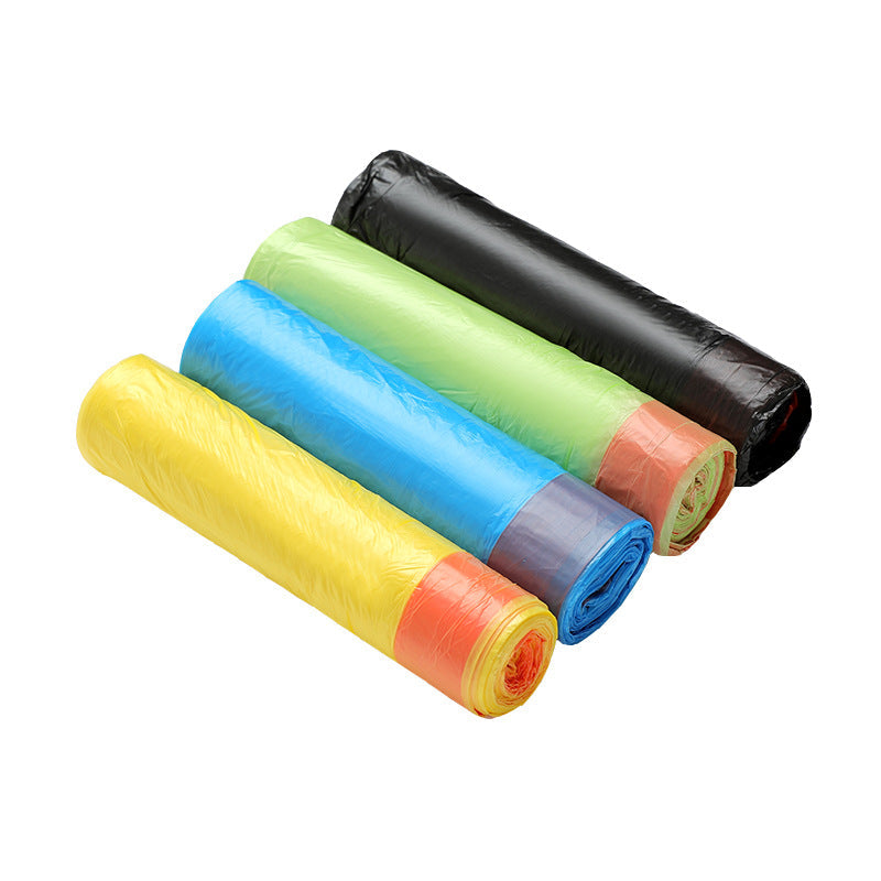 large black trash bags stack