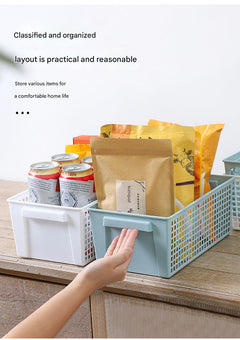 Easy carry storage basket for household items