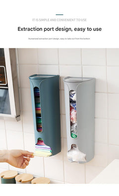 stylish blue trash bag holder