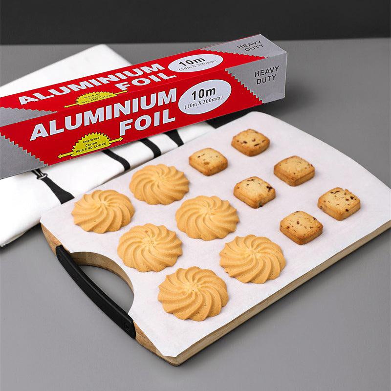 aluminium foil roll on a table
