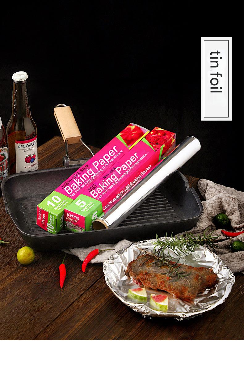 aluminium foil roll with food
